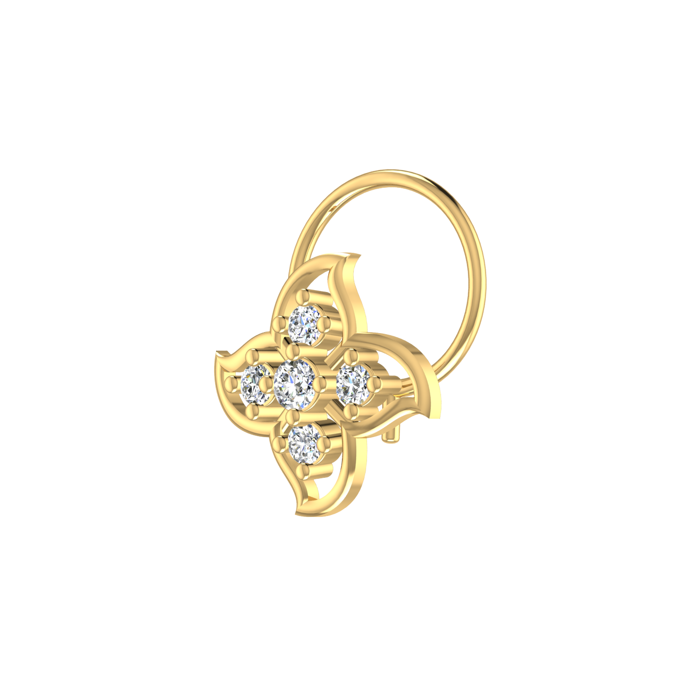 Radiant Petal Bloom – 0.09 Carat Lab Grown Diamond Nose Pin