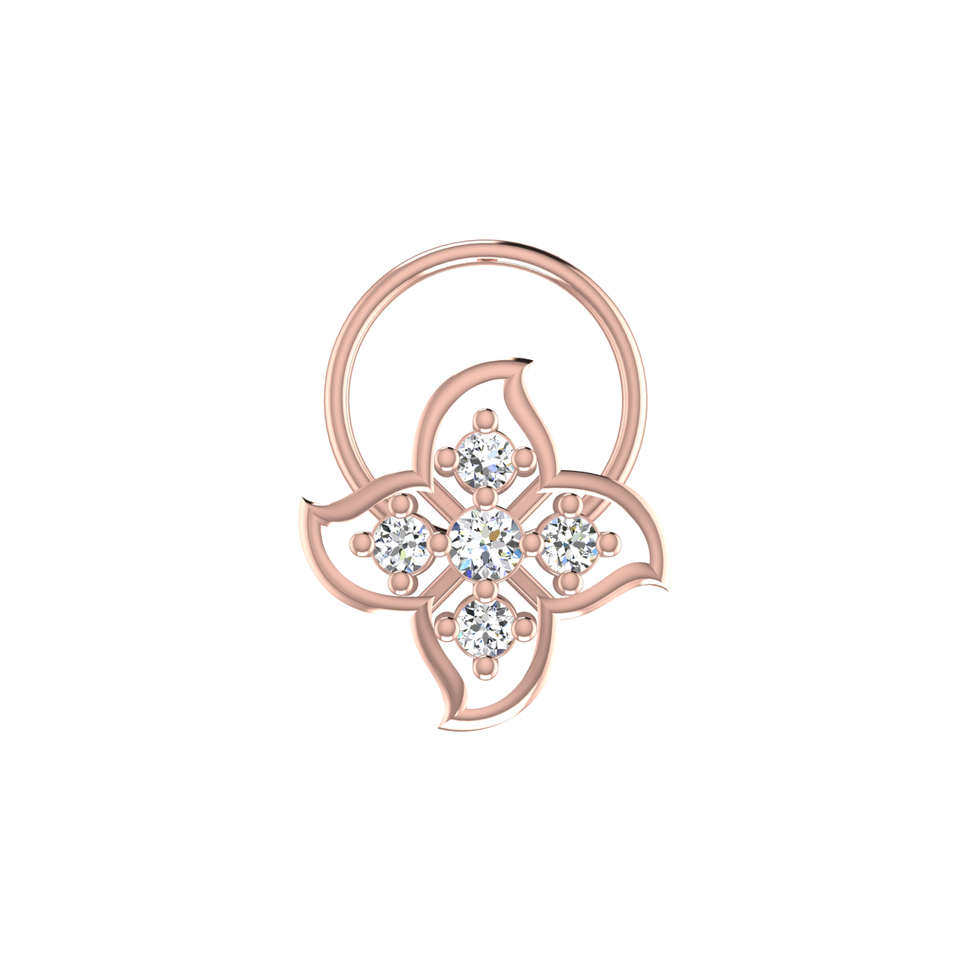 Radiant Petal Bloom – 0.09 Carat Lab Grown Diamond Nose Pin