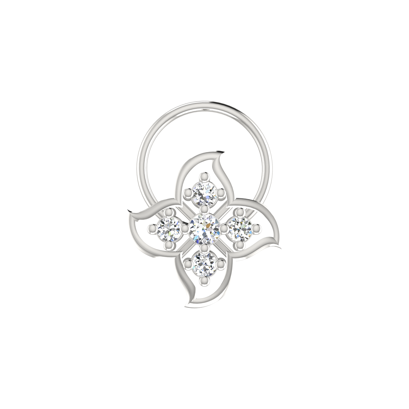 Radiant Petal Bloom – 0.09 Carat Lab Grown Diamond Nose Pin