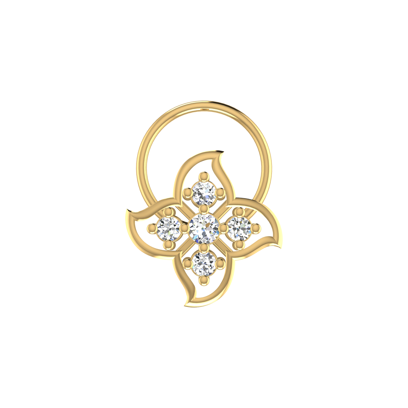 Radiant Petal Bloom – 0.09 Carat Lab Grown Diamond Nose Pin