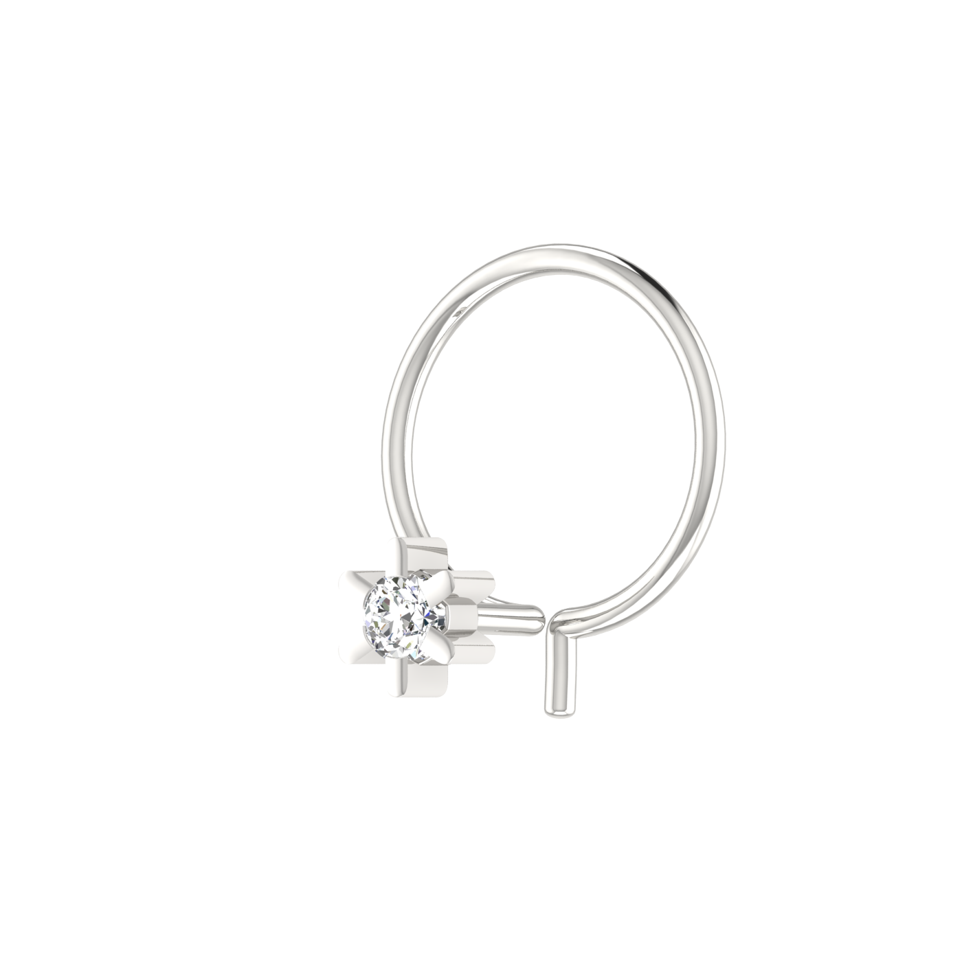 0.03 Carat Natural Diamond Nose Pin - HI Color, VS-SI Clarity.