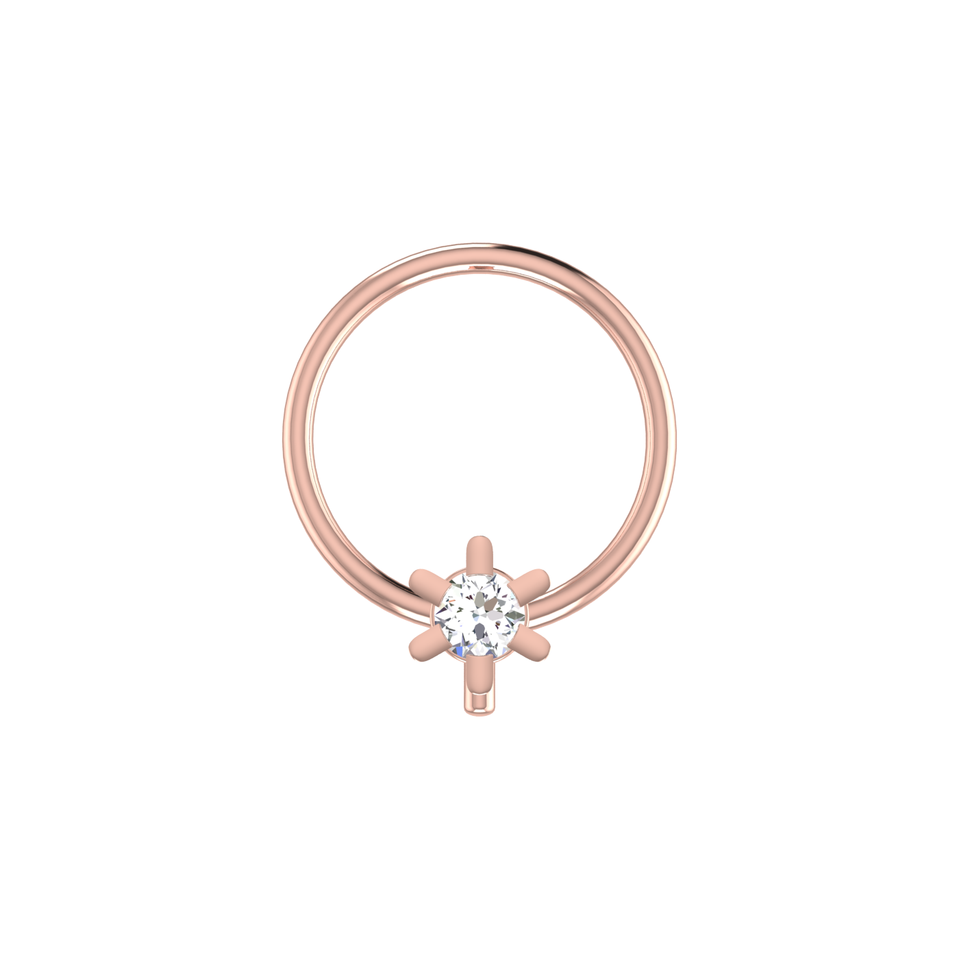 0.03 Carat Natural Diamond Nose Pin - HI Color, VS-SI Clarity.