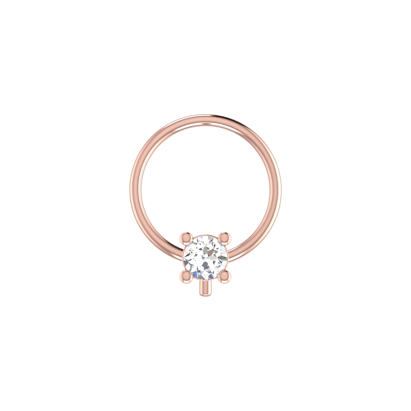 0.06 Carat Natural Diamond Nose Pin - HI Color, VS-SI Clarity.