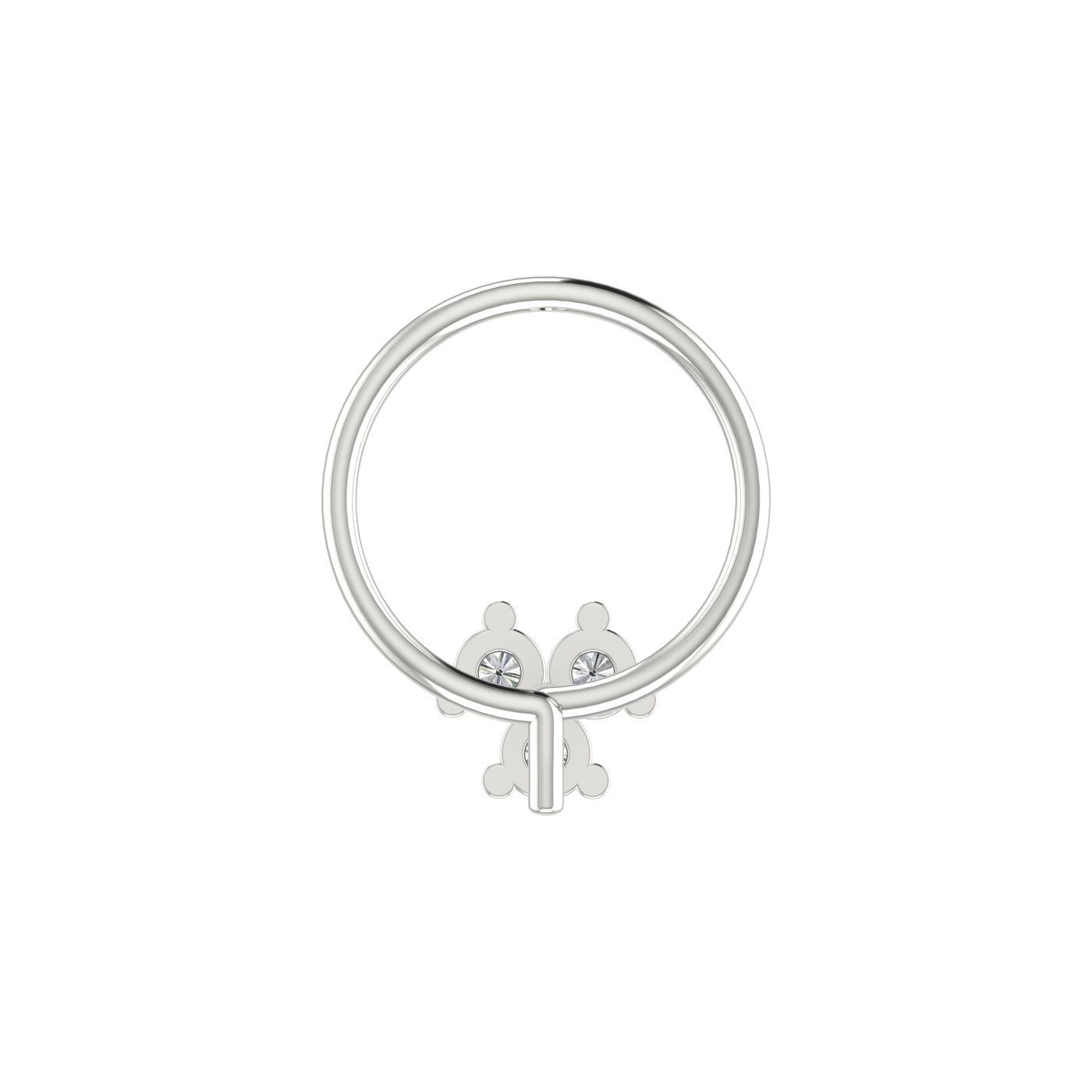 Delicate Three-Stone Spark 0.05 Ct Lab Grown Diamond Nose Pin