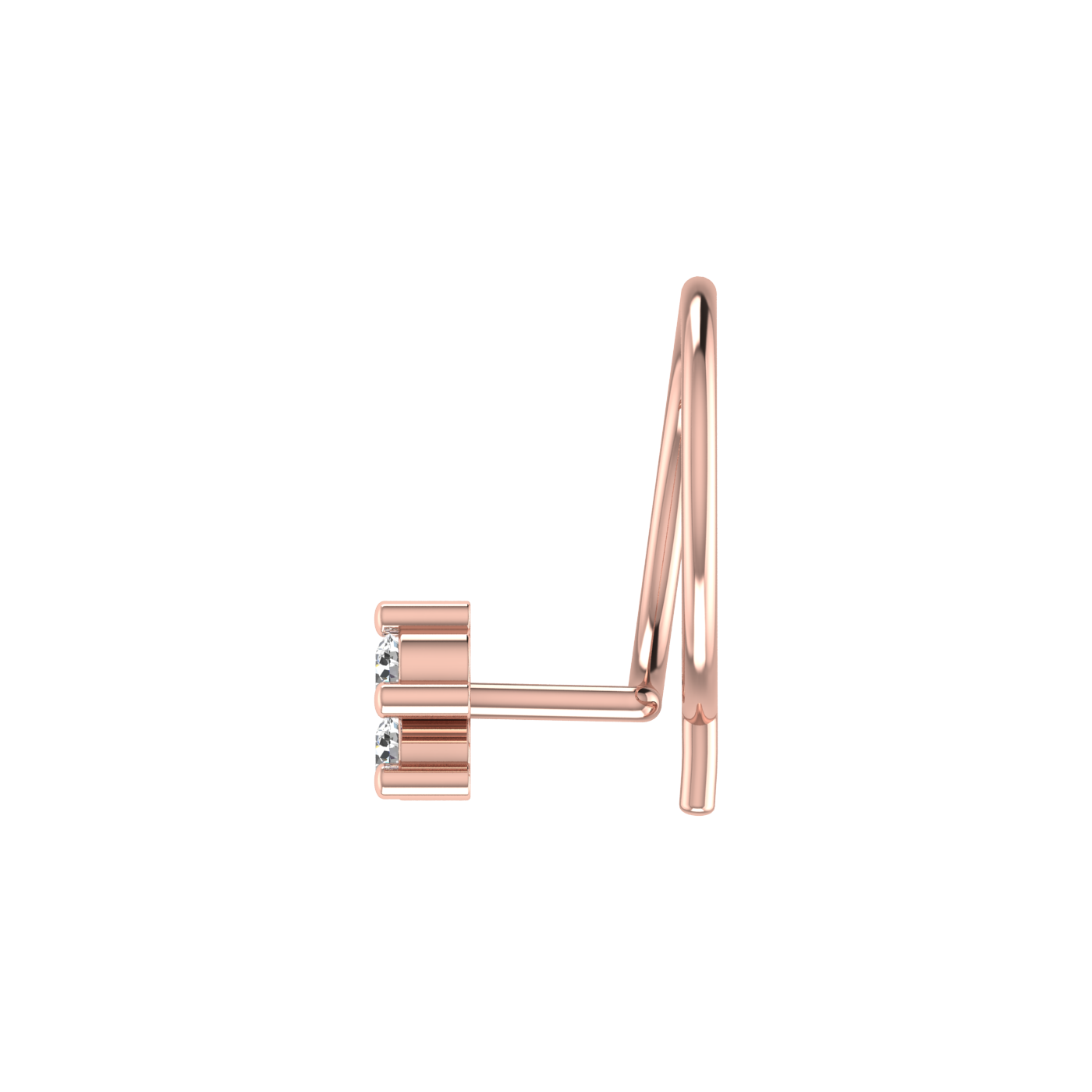Delicate Three-Stone Spark 0.05 Ct Lab Grown Diamond Nose Pin