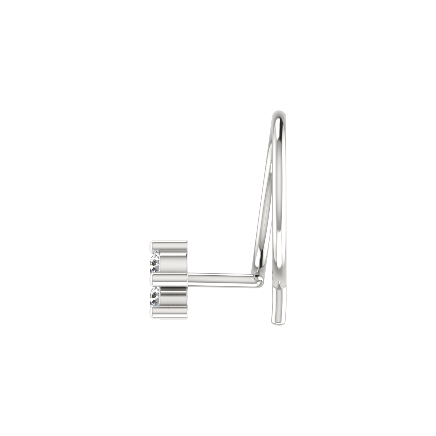 Delicate Three-Stone Spark 0.05 Ct Lab Grown Diamond Nose Pin
