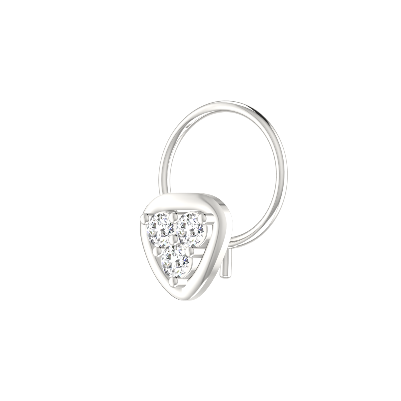 Classic Three-Stone Elegance 0.09 Ct Lab Grown Diamond Nose Pin