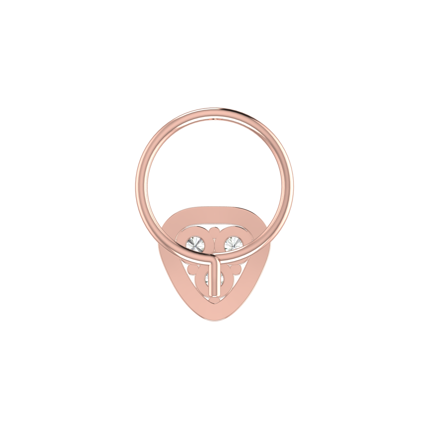 Classic Three-Stone Elegance 0.09 Ct Lab Grown Diamond Nose Pin