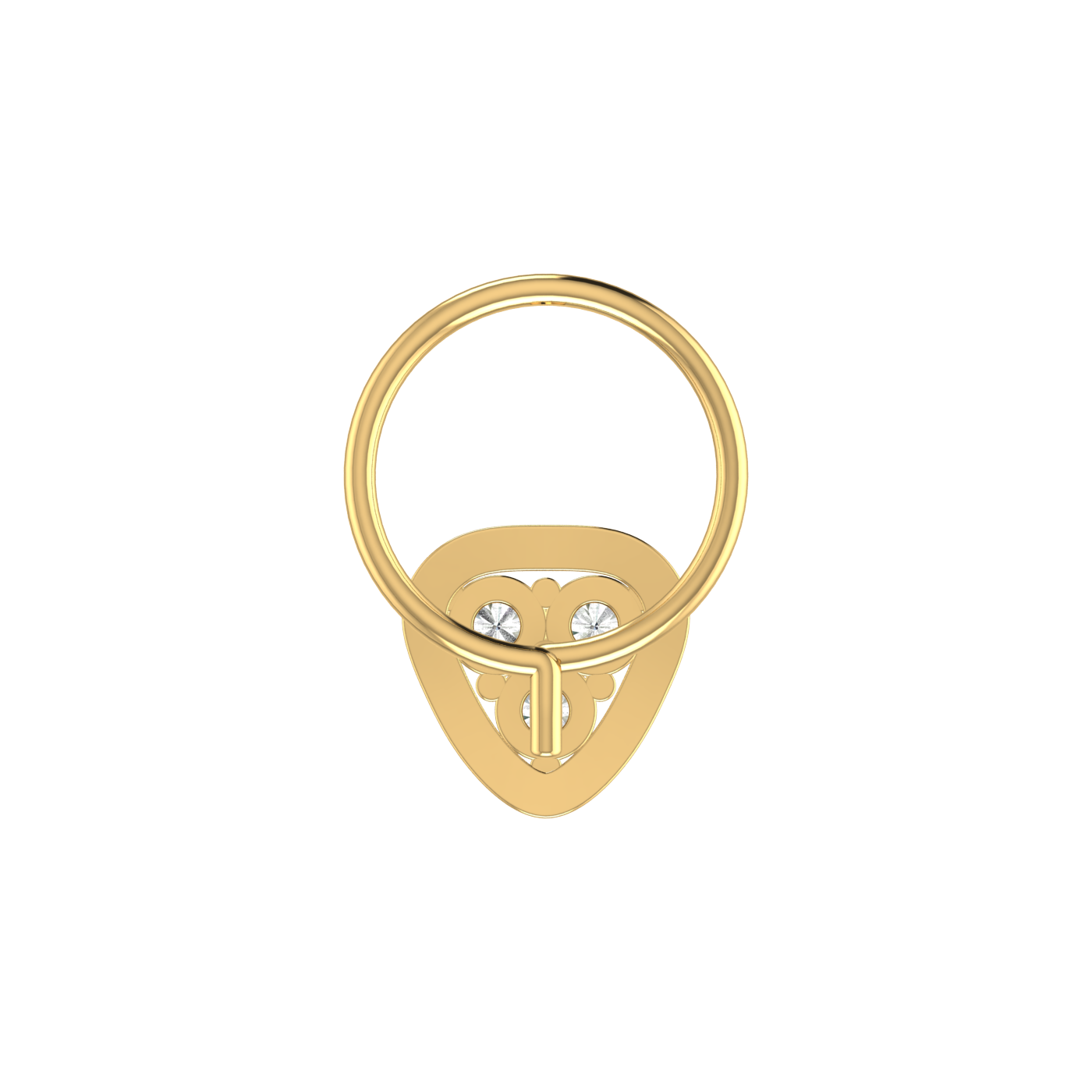 Classic Three-Stone Elegance 0.09 Ct Lab Grown Diamond Nose Pin