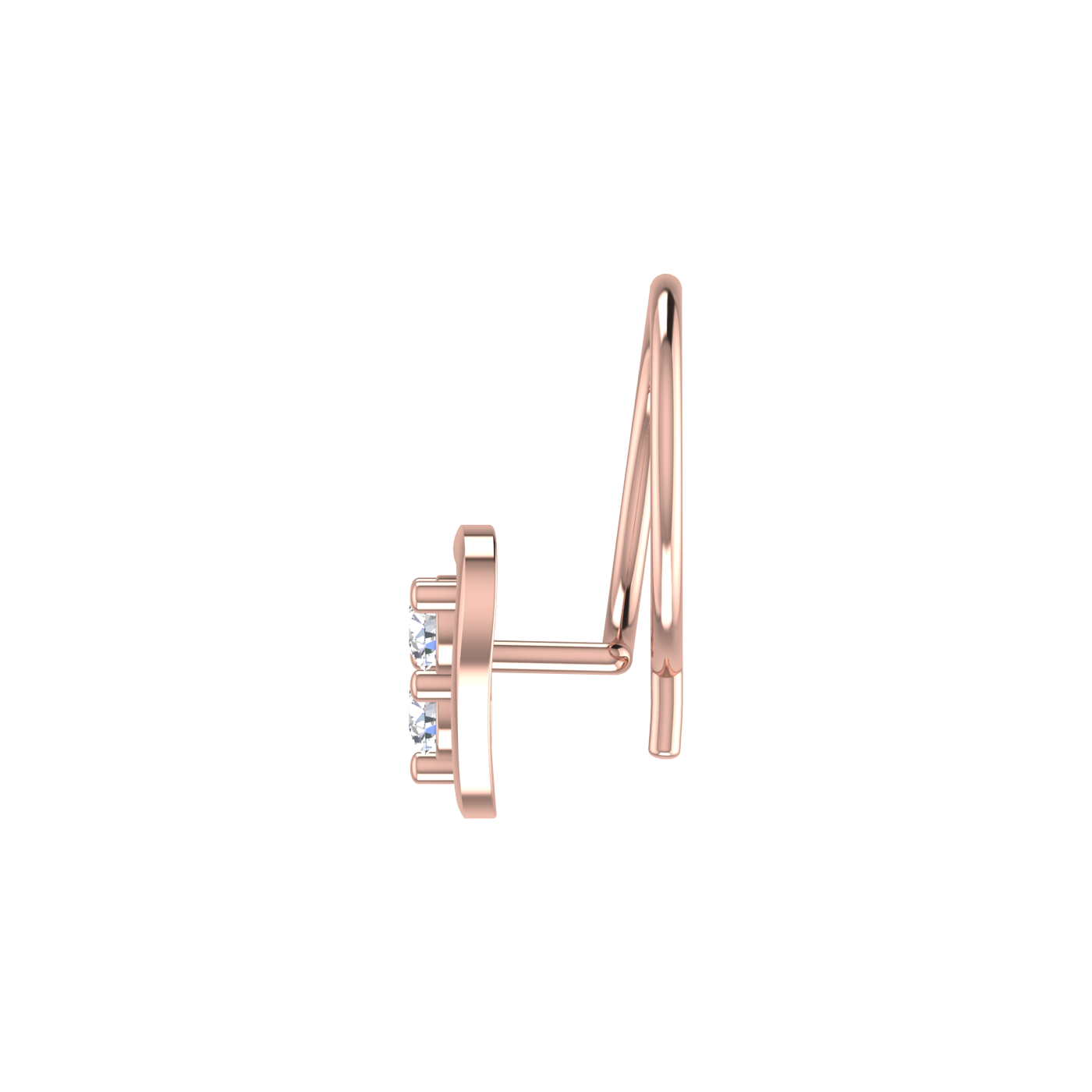 Classic Three-Stone Elegance 0.09 Ct Lab Grown Diamond Nose Pin