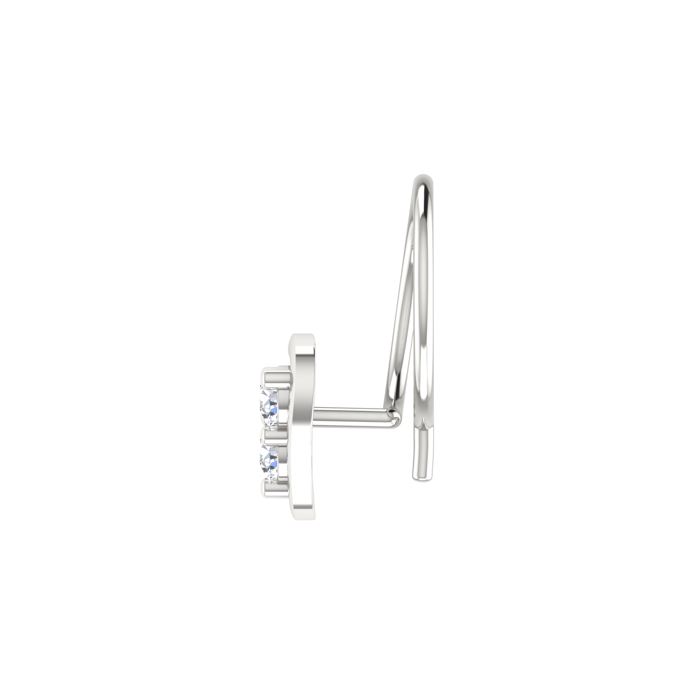 Classic Three-Stone Elegance 0.09 Ct Lab Grown Diamond Nose Pin