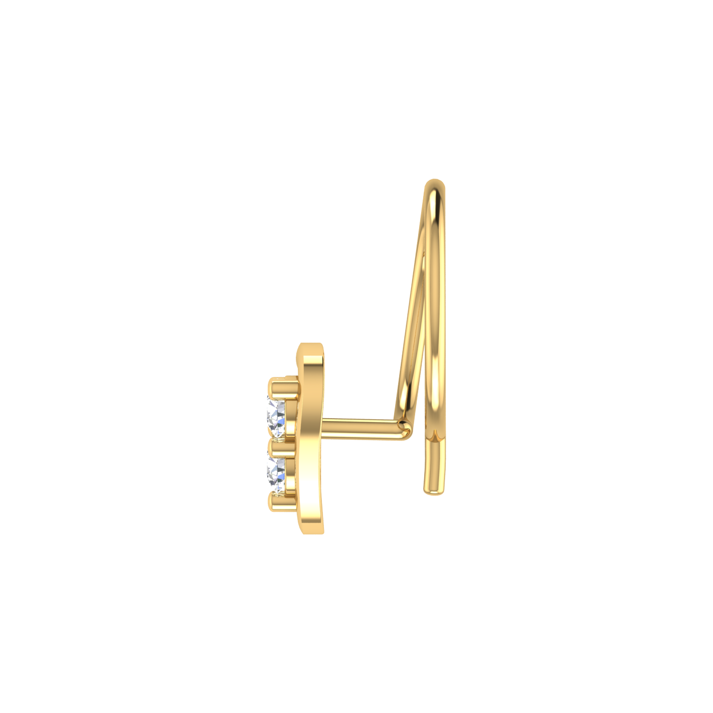 Classic Three-Stone Elegance 0.09 Ct Lab Grown Diamond Nose Pin