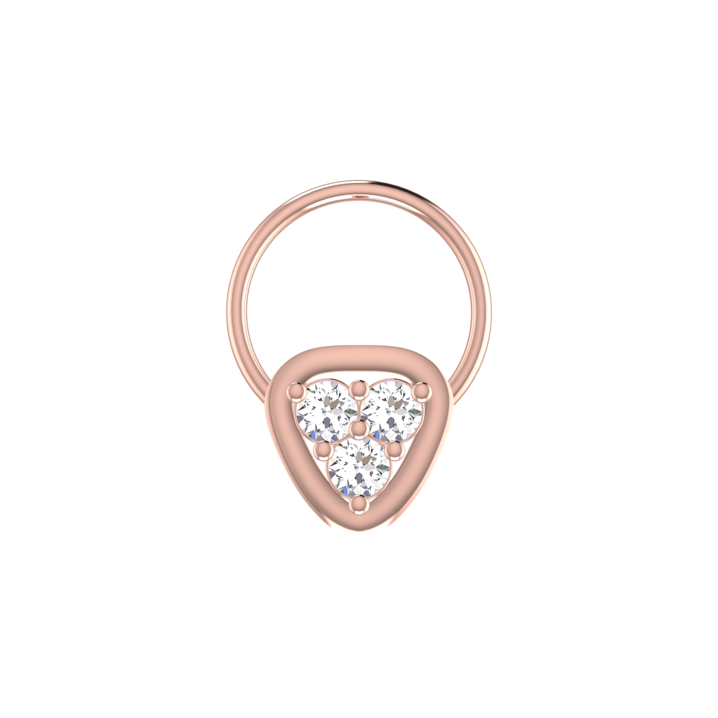 Classic Three-Stone Elegance 0.09 Ct Lab Grown Diamond Nose Pin
