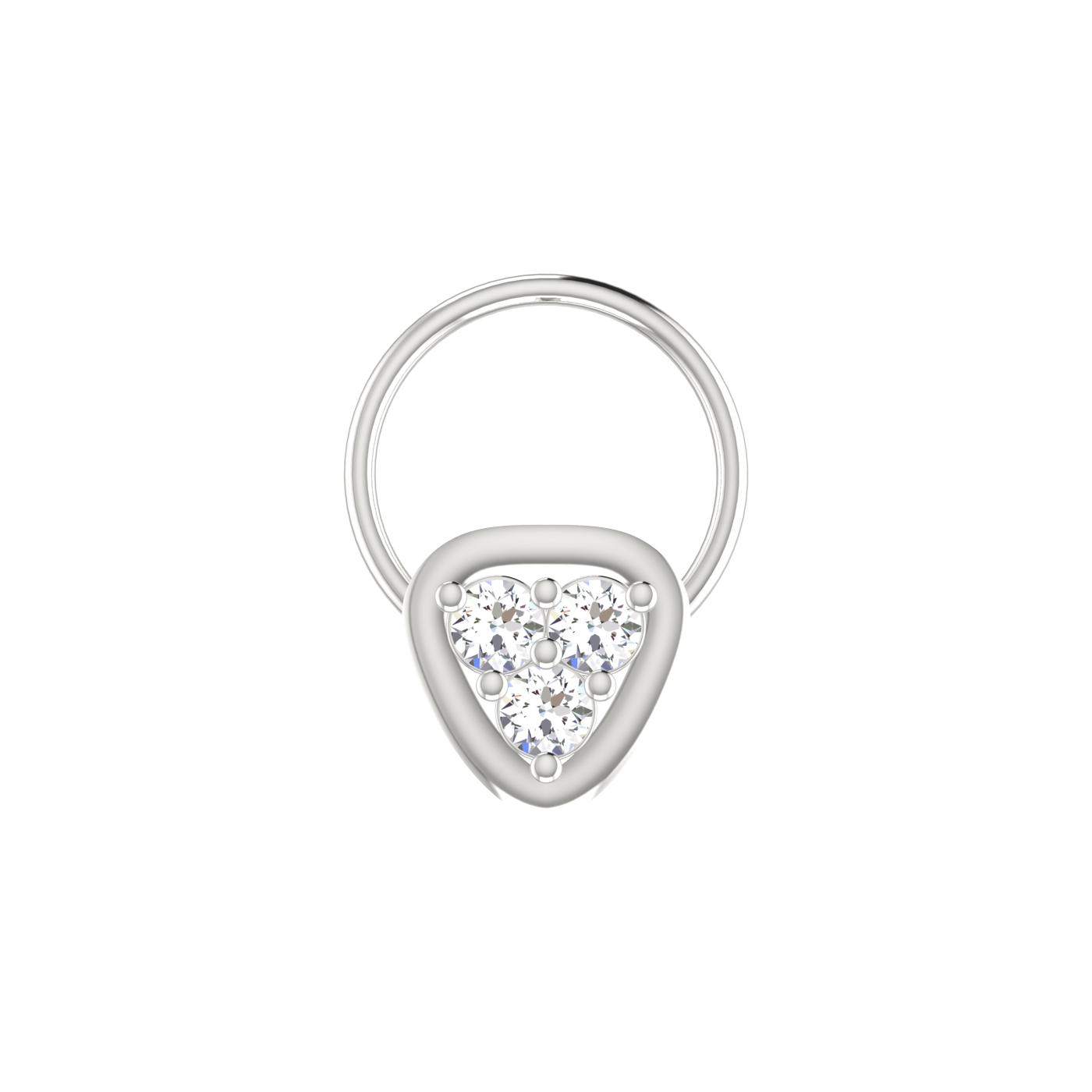 Classic Three-Stone Elegance 0.09 Ct Lab Grown Diamond Nose Pin