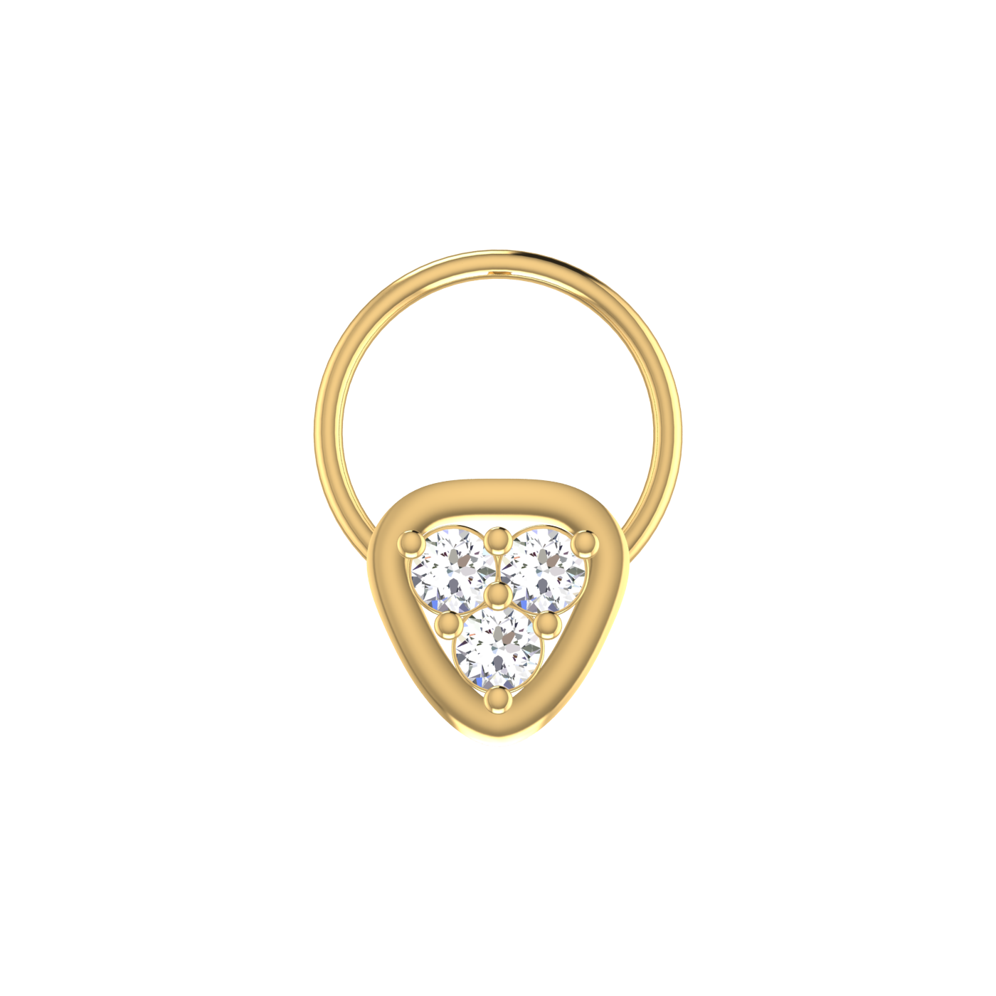 Classic Three-Stone Elegance 0.09 Ct Lab Grown Diamond Nose Pin