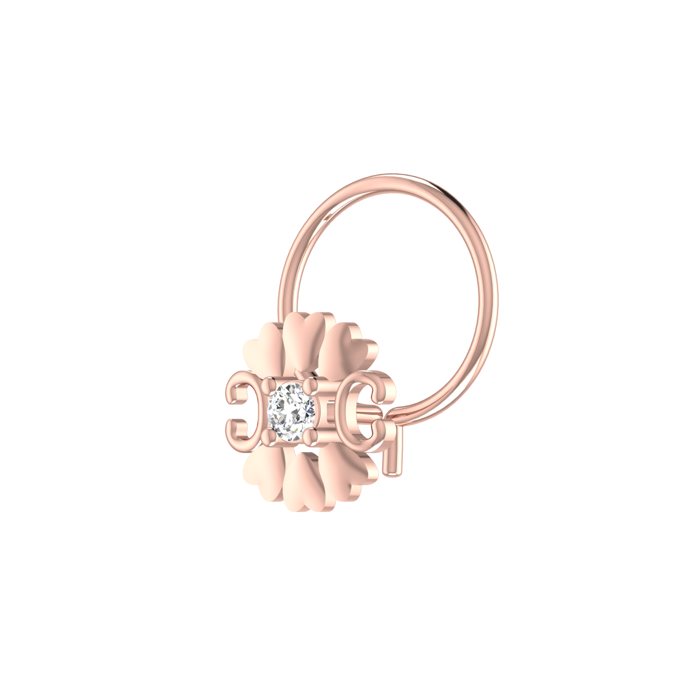 Refined Heart Petal Brilliance – 0.03 Ct Lab Grown Diamond Nose Pin