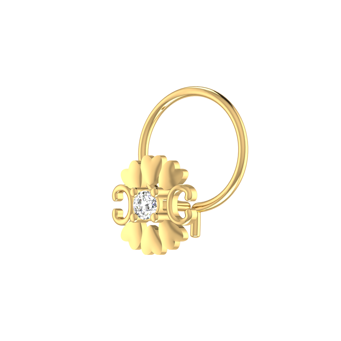 Refined Heart Petal Brilliance – 0.03 Ct Lab Grown Diamond Nose Pin