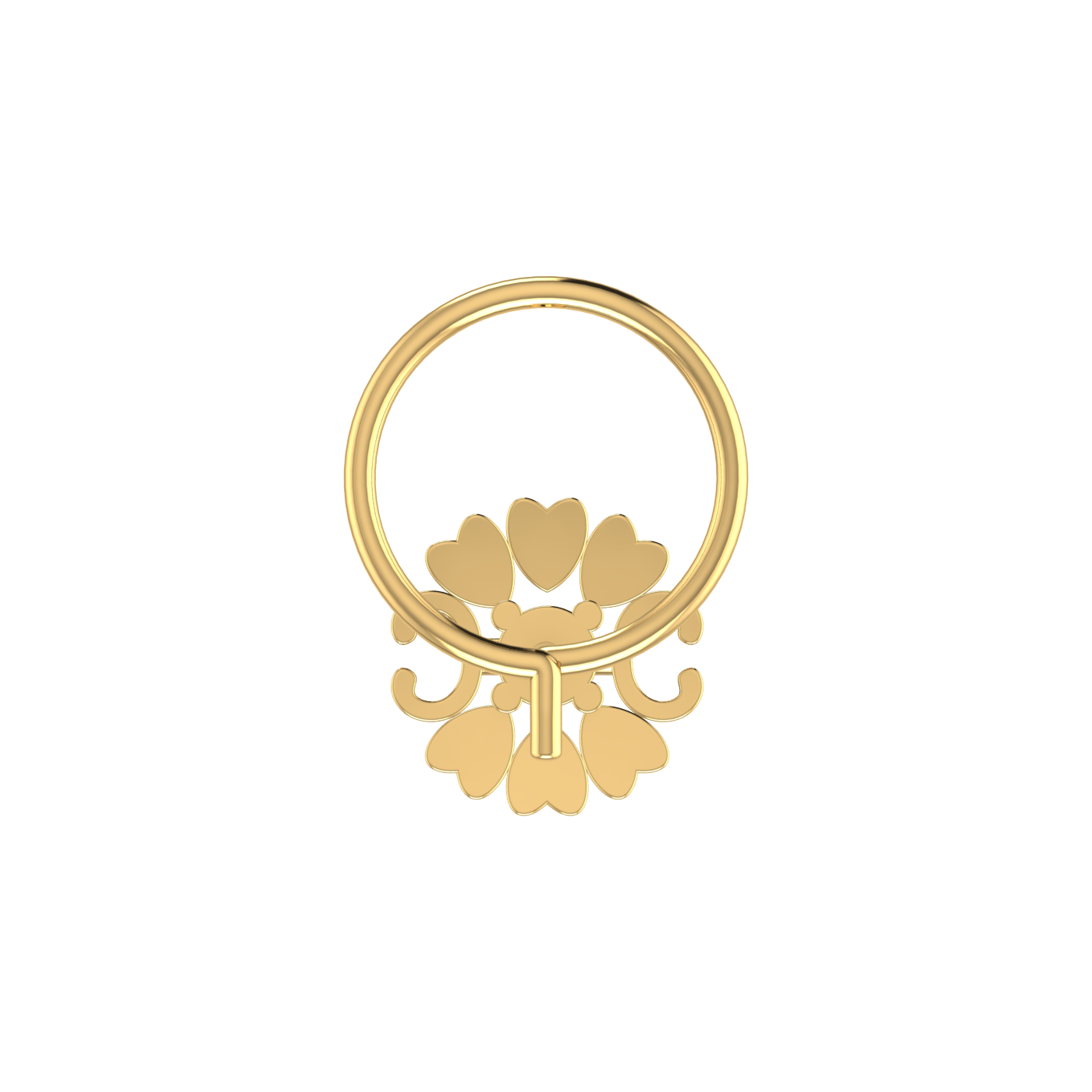 Refined Heart Petal Brilliance – 0.03 Ct Lab Grown Diamond Nose Pin
