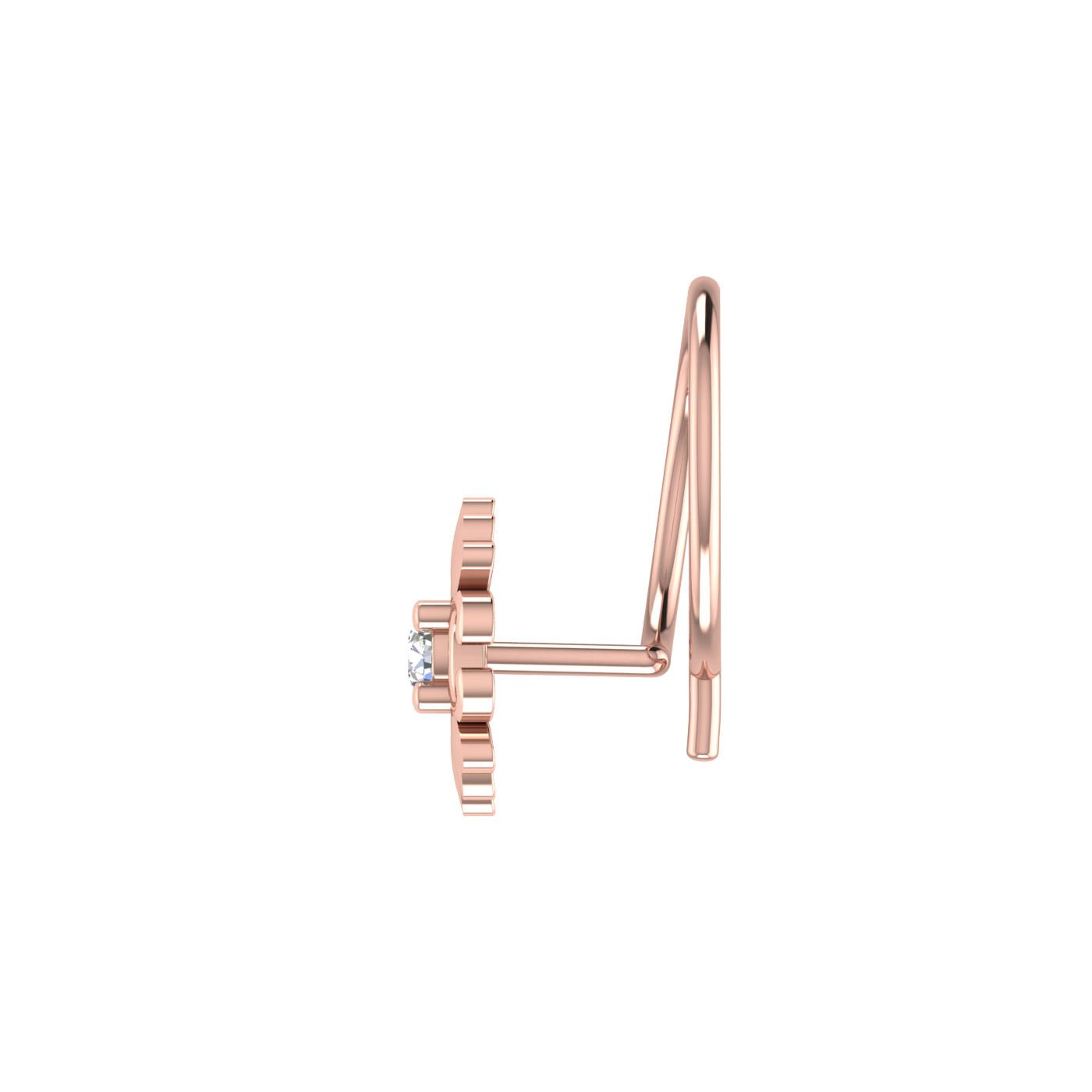Refined Heart Petal Brilliance – 0.03 Ct Lab Grown Diamond Nose Pin