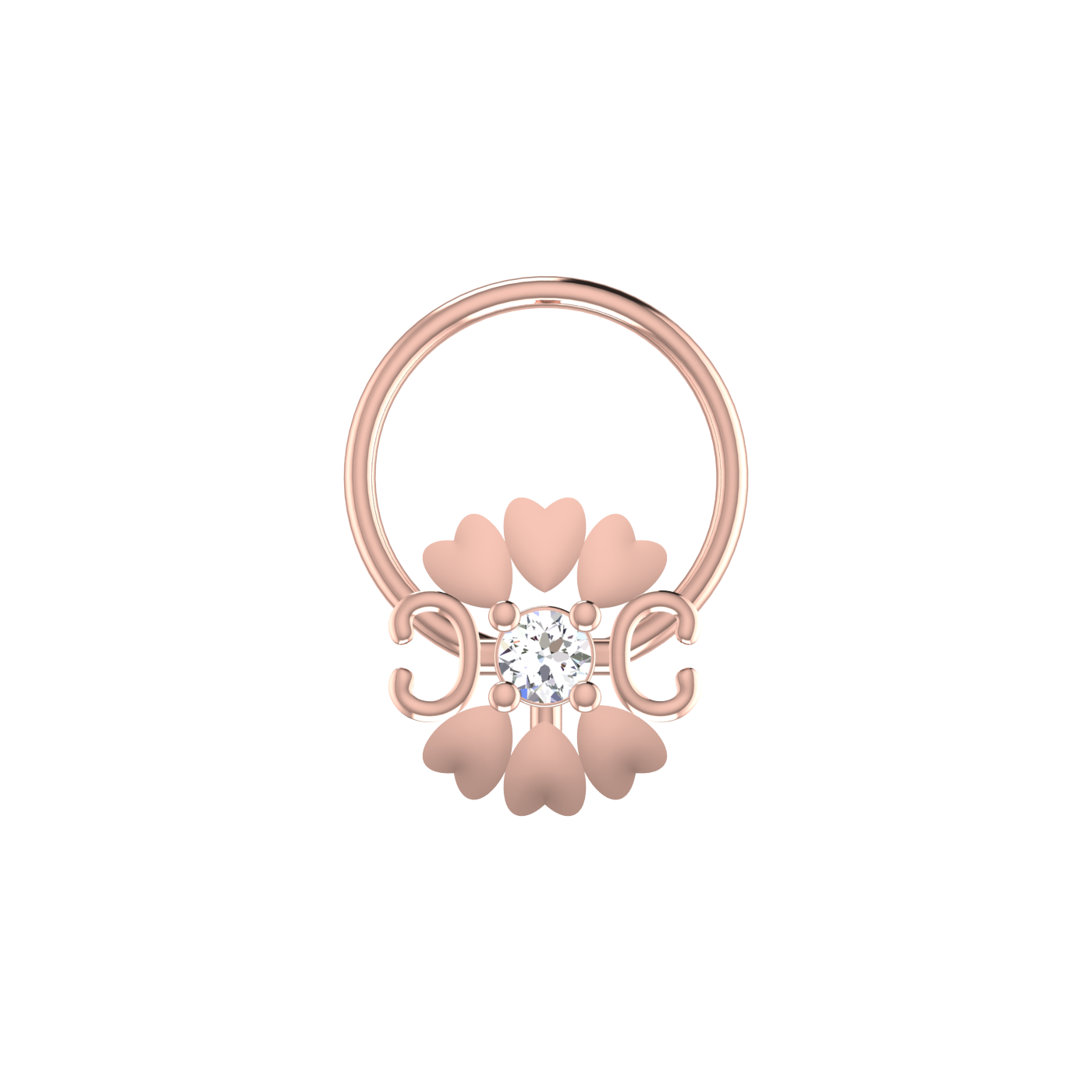 0.03 Carat Natural Diamond Nose Pin - HI Color, VS-SI Clarity.