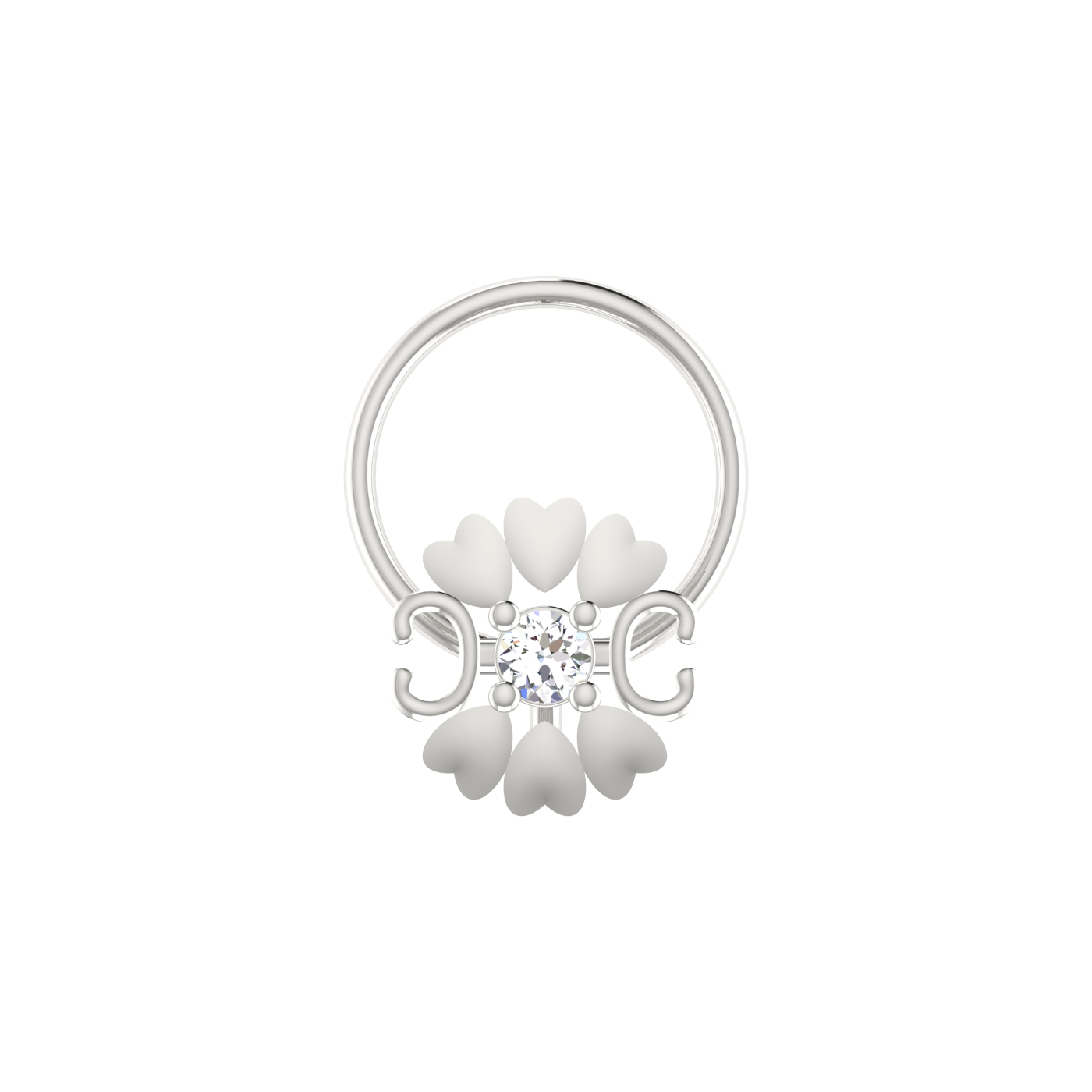 Refined Heart Petal Brilliance – 0.03 Ct Lab Grown Diamond Nose Pin
