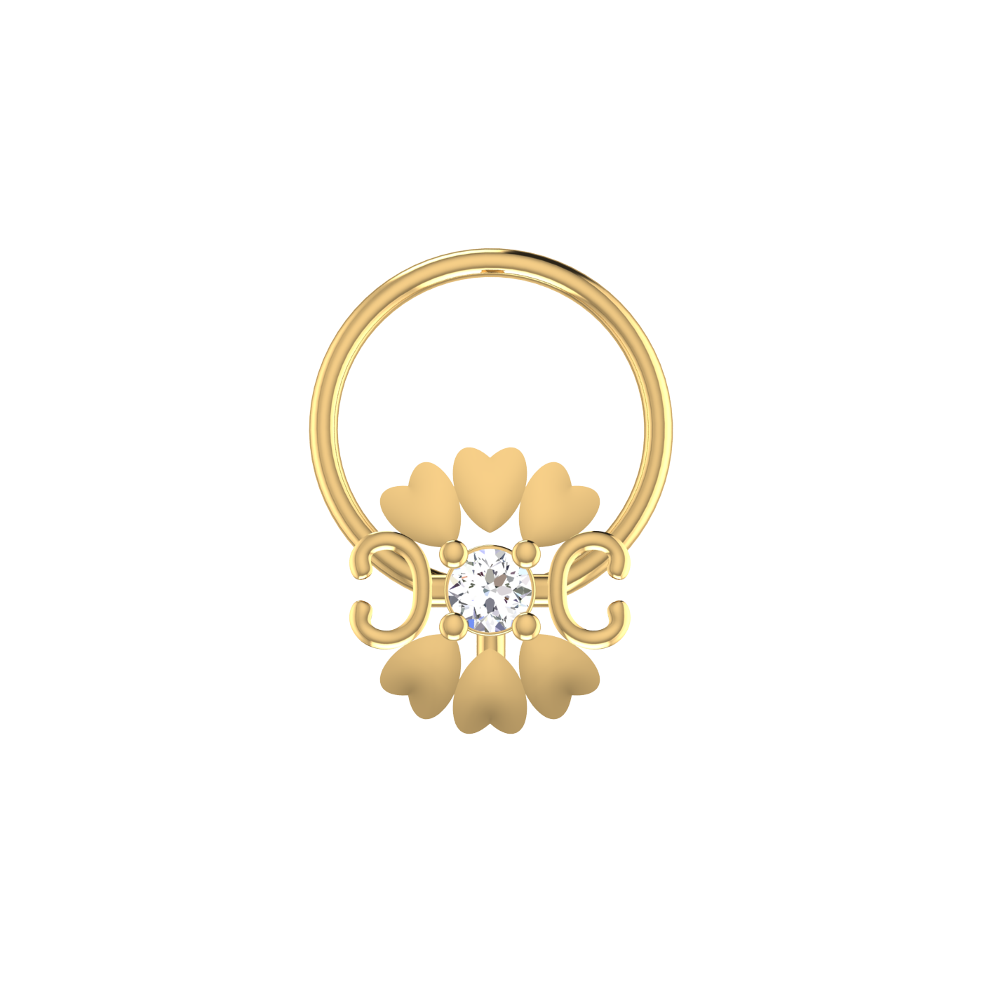 Refined Heart Petal Brilliance – 0.03 Ct Lab Grown Diamond Nose Pin