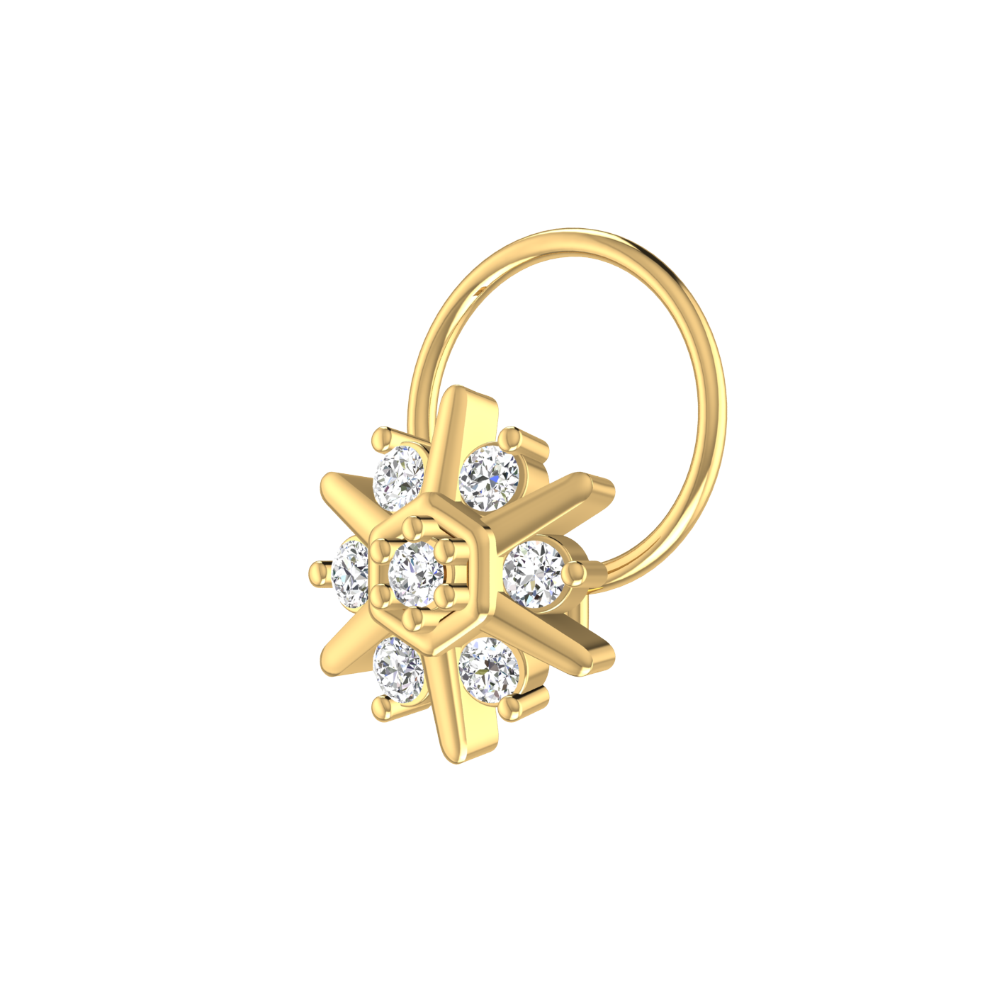 0.11 Carat Natural Diamond Nose Pin - HI Color, VS-SI Clarity.