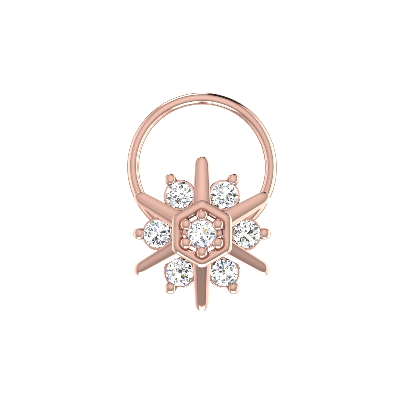 0.11 Carat Natural Diamond Nose Pin - HI Color, VS-SI Clarity.