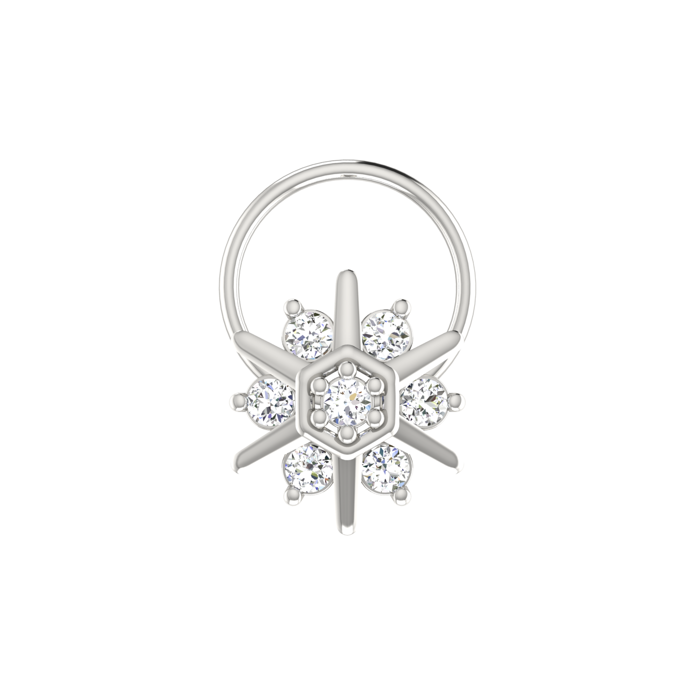 0.11 Carat Natural Diamond Nose Pin - HI Color, VS-SI Clarity.