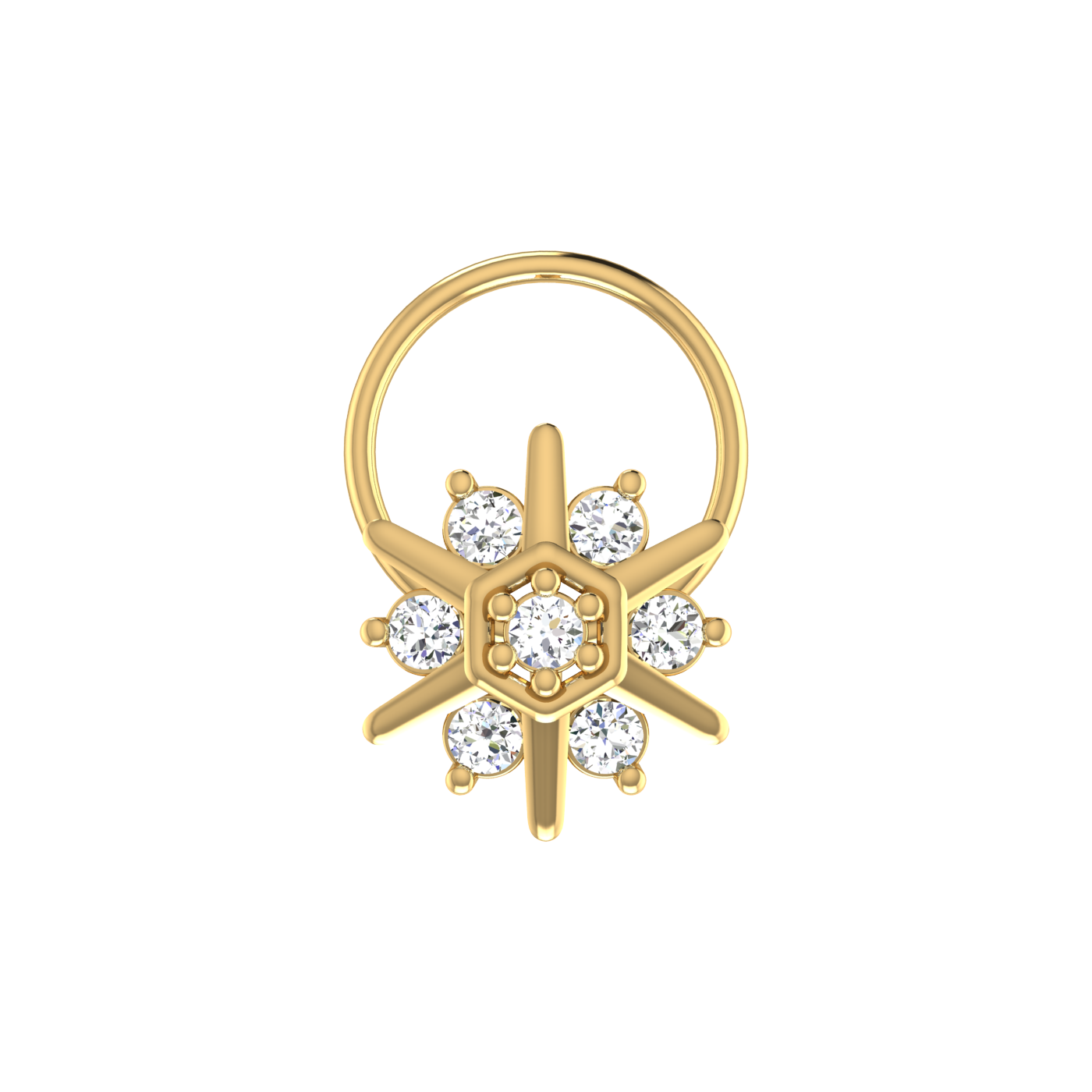 0.11 Carat Natural Diamond Nose Pin - HI Color, VS-SI Clarity.