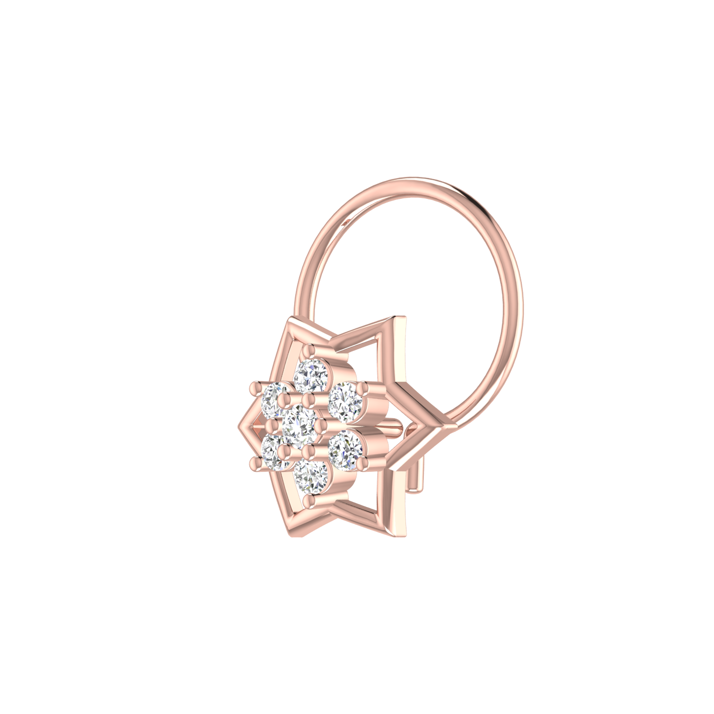Sleek Star Brilliance 0.07 Ct Lab Grown Diamond Nose Pin