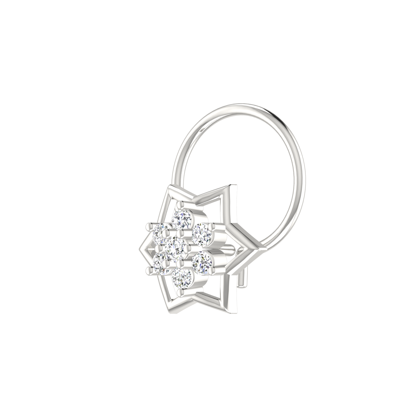 0.07 Carat Natural Diamond Nose Pin - HI Color, VS-SI Clarity.