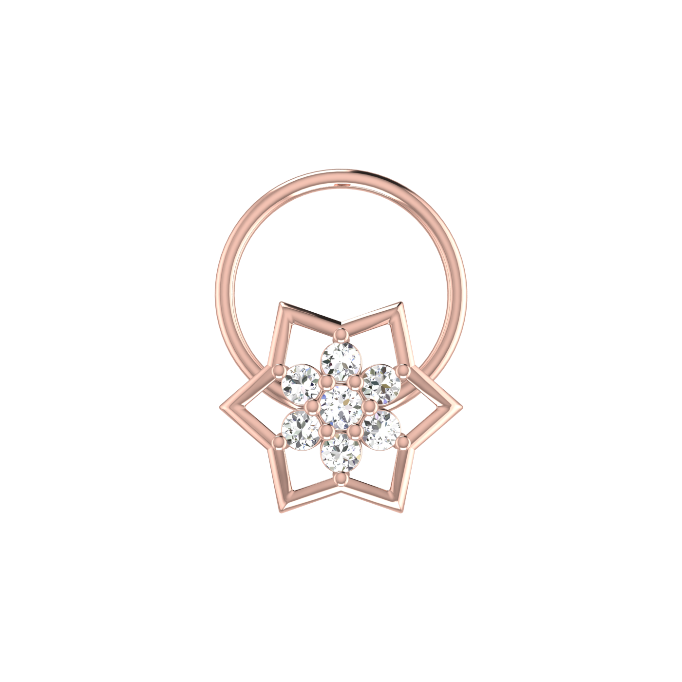 Sleek Star Brilliance 0.07 Ct Lab Grown Diamond Nose Pin