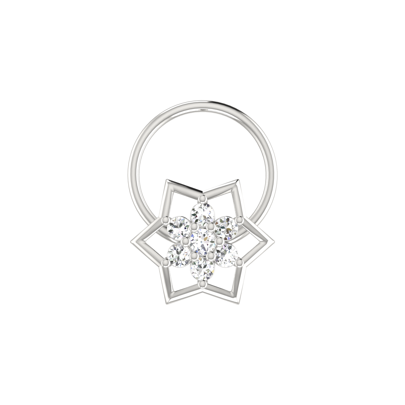 Sleek Star Brilliance 0.07 Ct Lab Grown Diamond Nose Pin