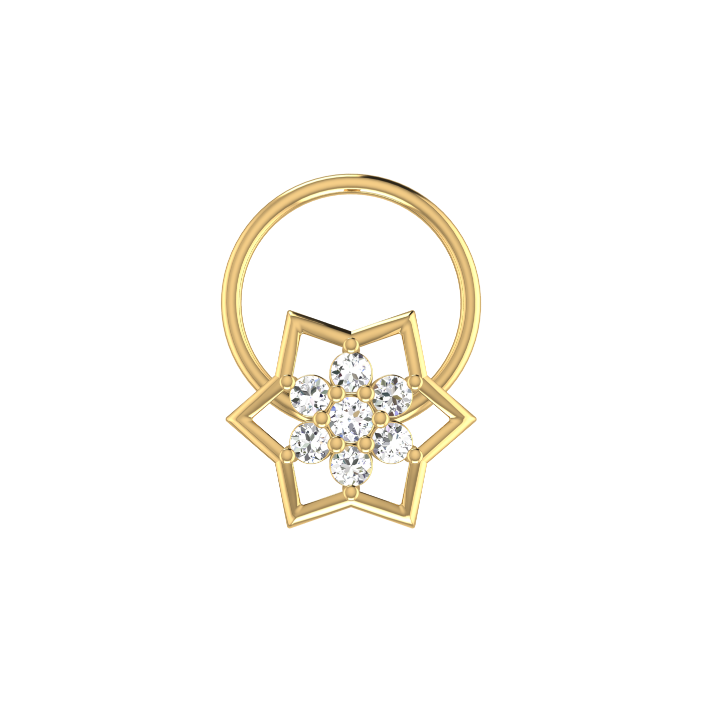 Sleek Star Brilliance 0.07 Ct Lab Grown Diamond Nose Pin