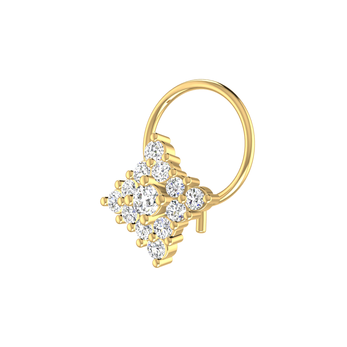 Traditional Cluster Hoop 0.19 Ct Lab Grown Diamond Nose Pin