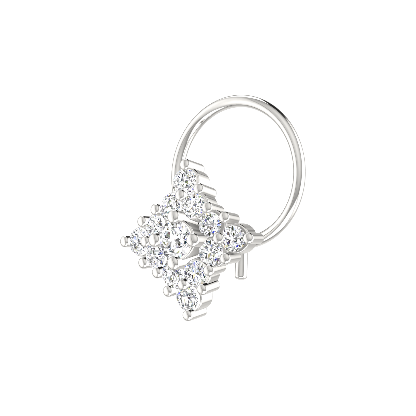 Traditional Cluster Hoop 0.19 Ct Lab Grown Diamond Nose Pin