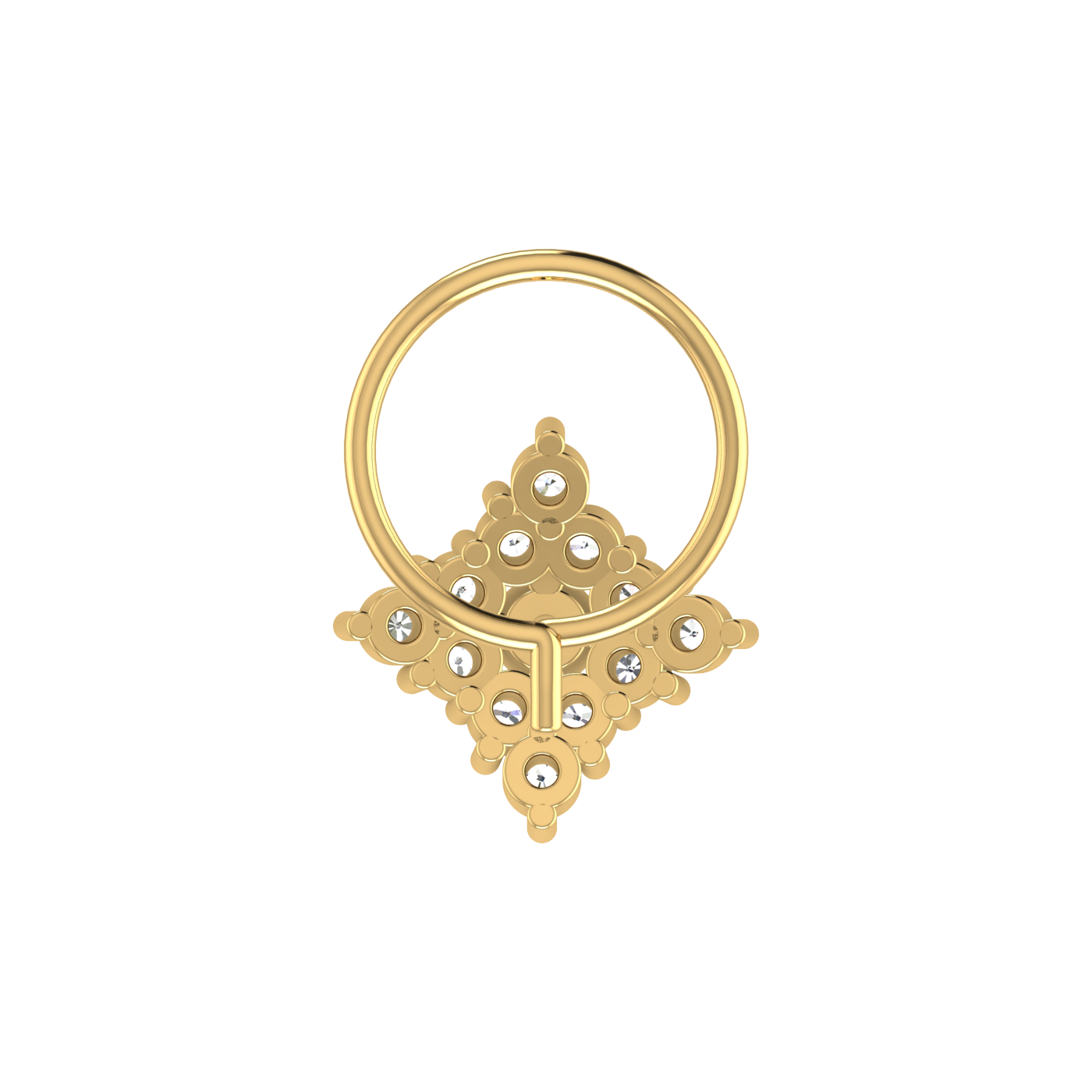 Traditional Cluster Hoop 0.19 Ct Lab Grown Diamond Nose Pin