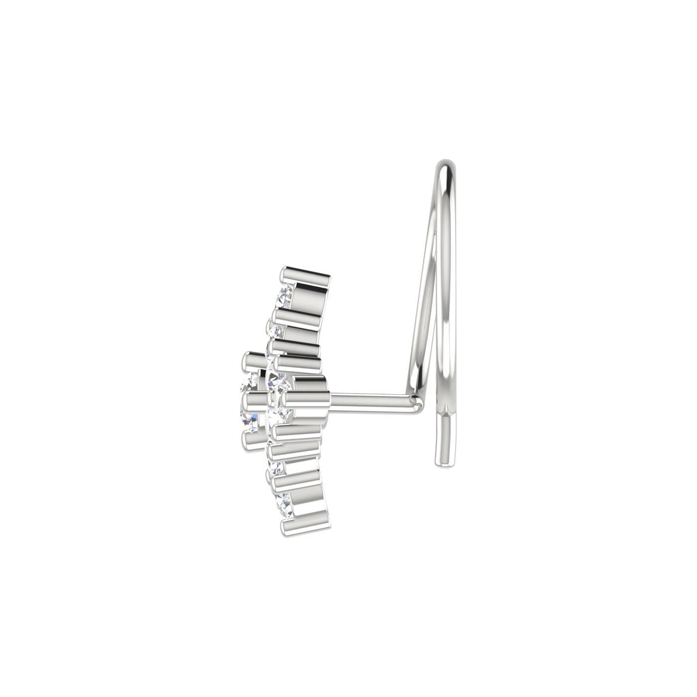 Traditional Cluster Hoop 0.19 Ct Lab Grown Diamond Nose Pin