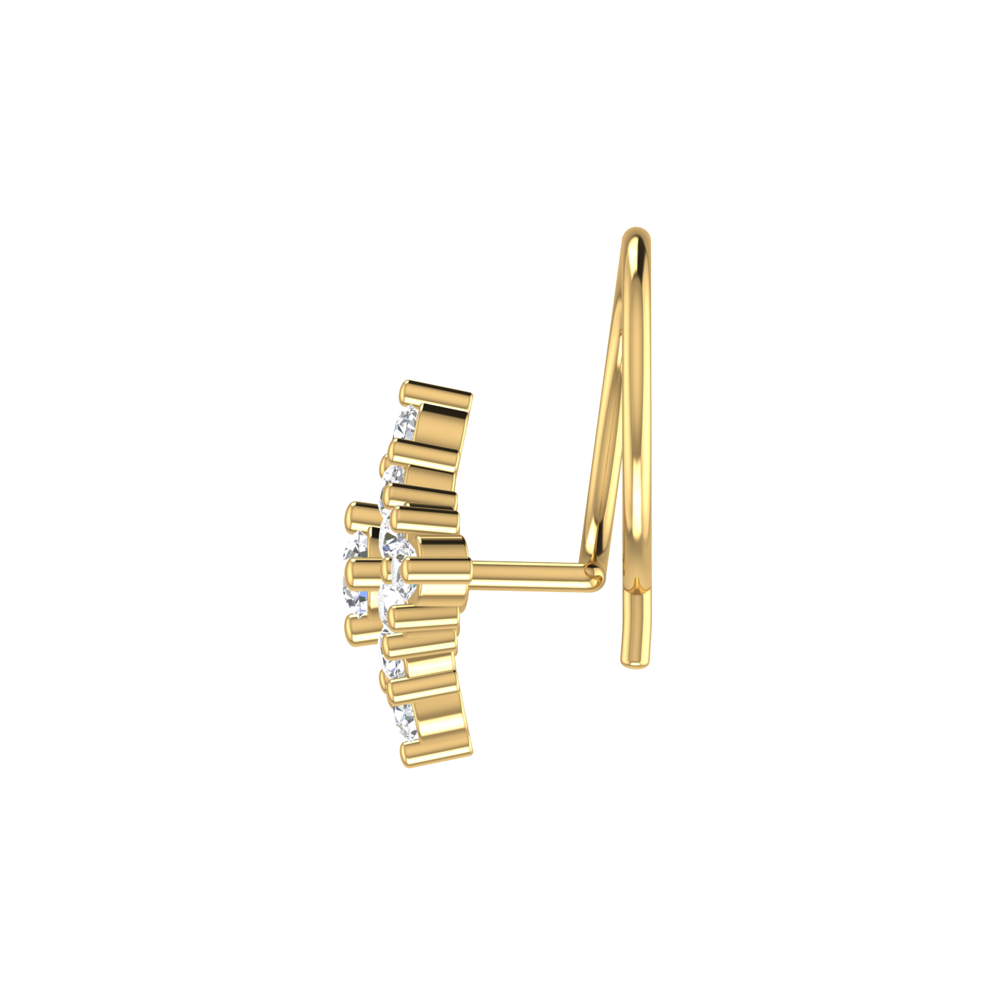 Traditional Cluster Hoop 0.19 Ct Lab Grown Diamond Nose Pin