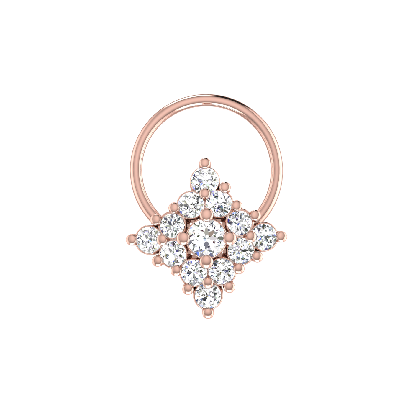 Traditional Cluster Hoop 0.19 Ct Lab Grown Diamond Nose Pin
