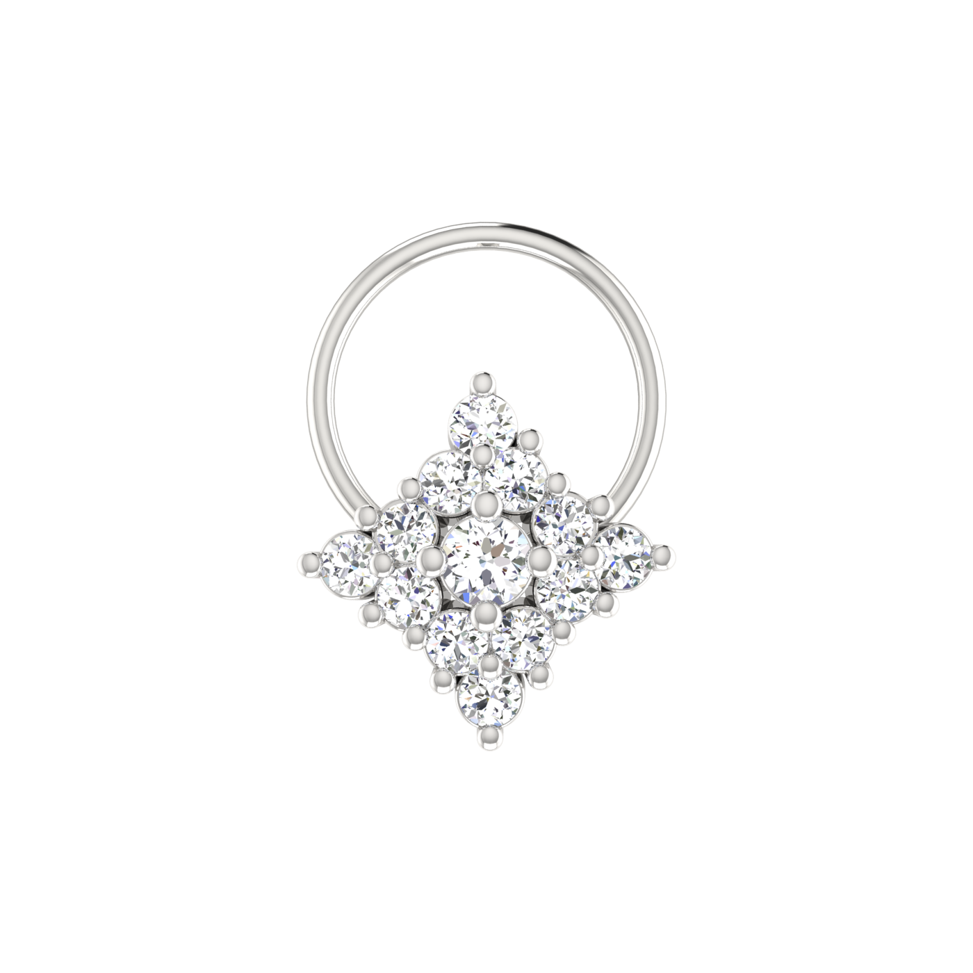 Traditional Cluster Hoop 0.19 Ct Lab Grown Diamond Nose Pin