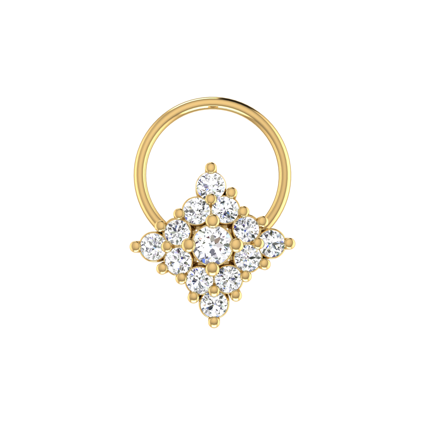 Traditional Cluster Hoop 0.19 Ct Lab Grown Diamond Nose Pin