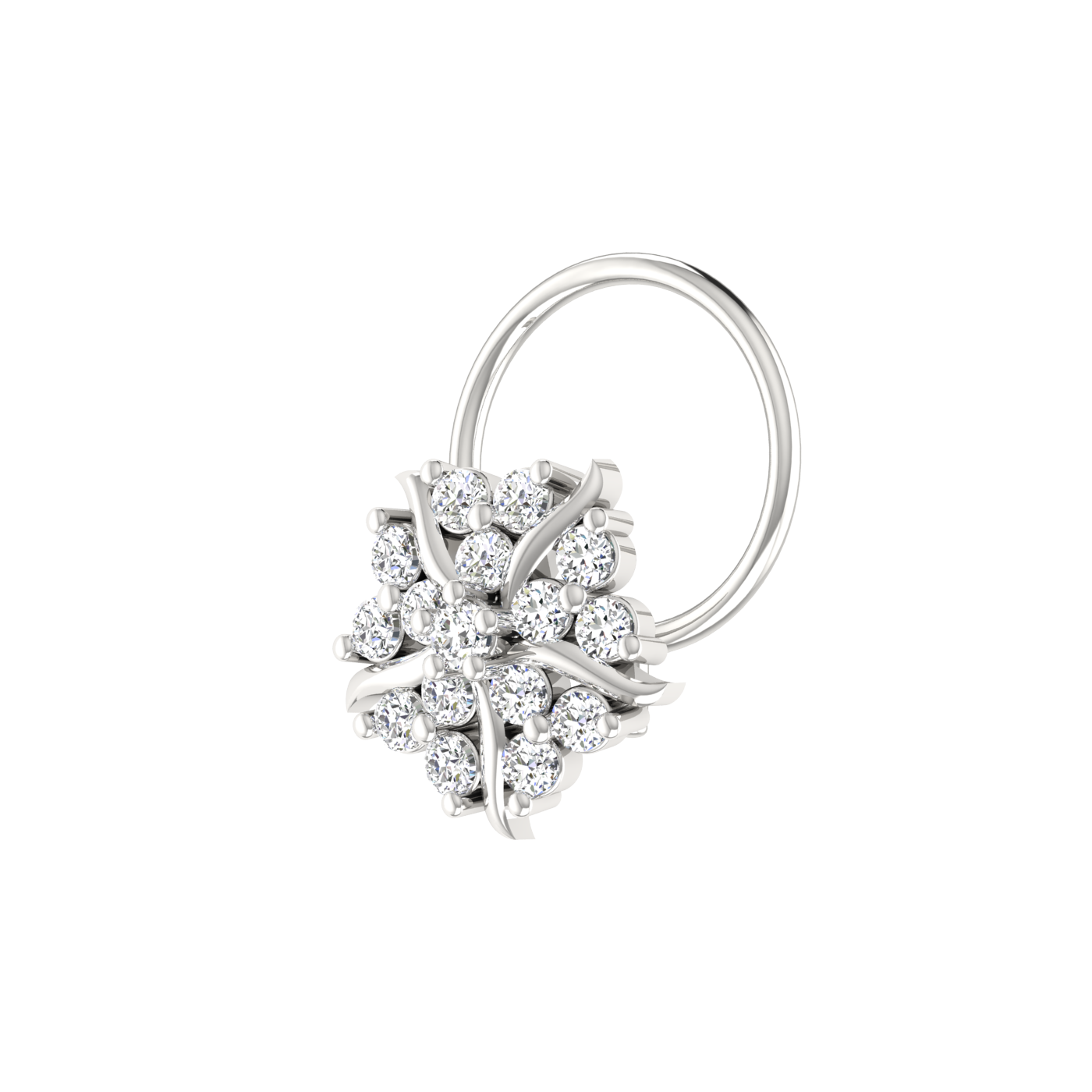 Everyday Floral Shine 0.14 Ct Lab Grown Diamond Nose Pin