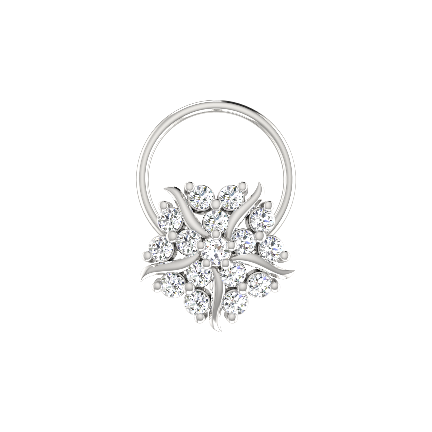 Everyday Floral Shine 0.14 Ct Lab Grown Diamond Nose Pin