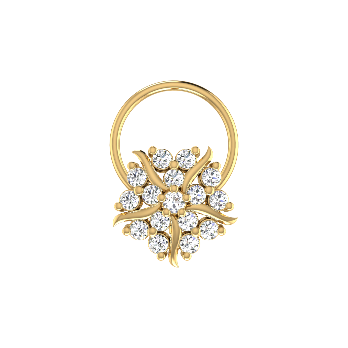 Everyday Floral Shine 0.14 Ct Lab Grown Diamond Nose Pin