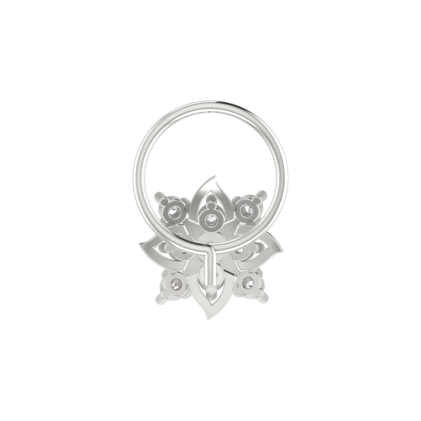 Certified 0.08 Ct Lab Grown Diamond Flower Nose Pin