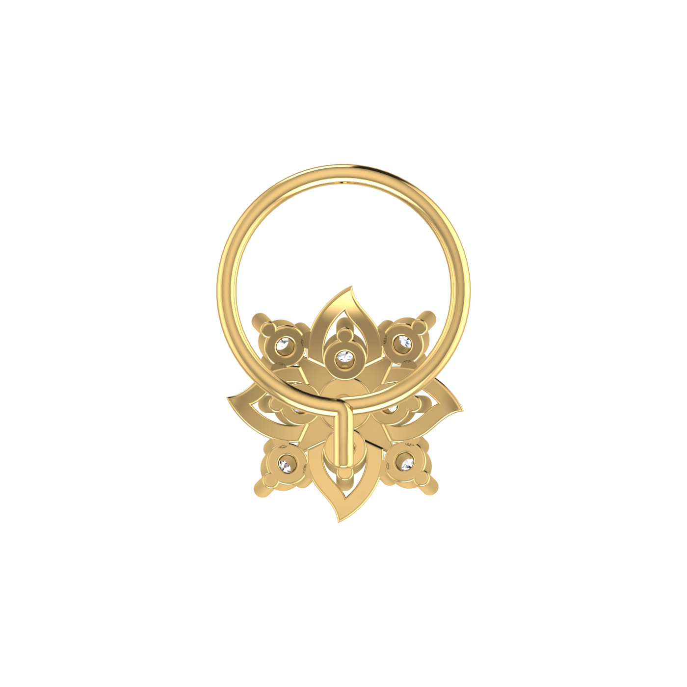 Certified 0.08 Ct Lab Grown Diamond Flower Nose Pin
