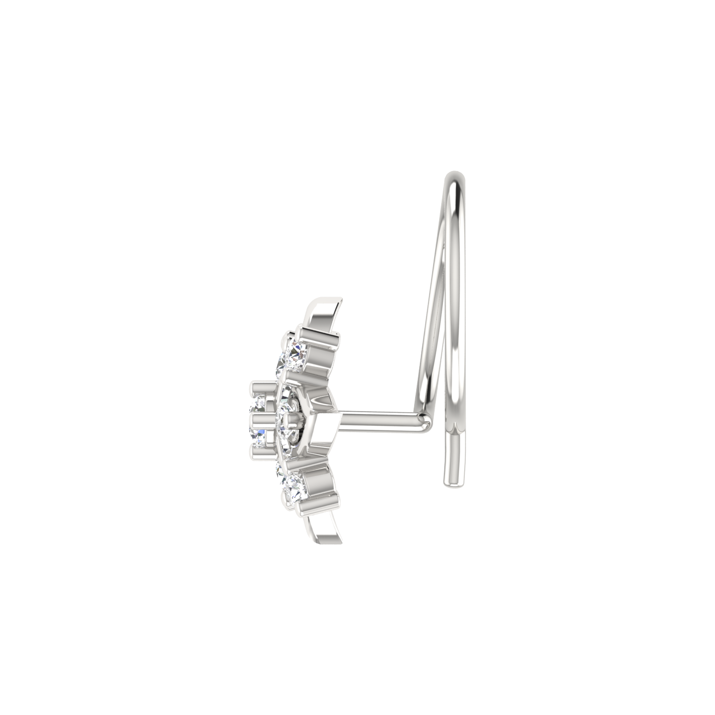 Certified 0.08 Ct Lab Grown Diamond Flower Nose Pin