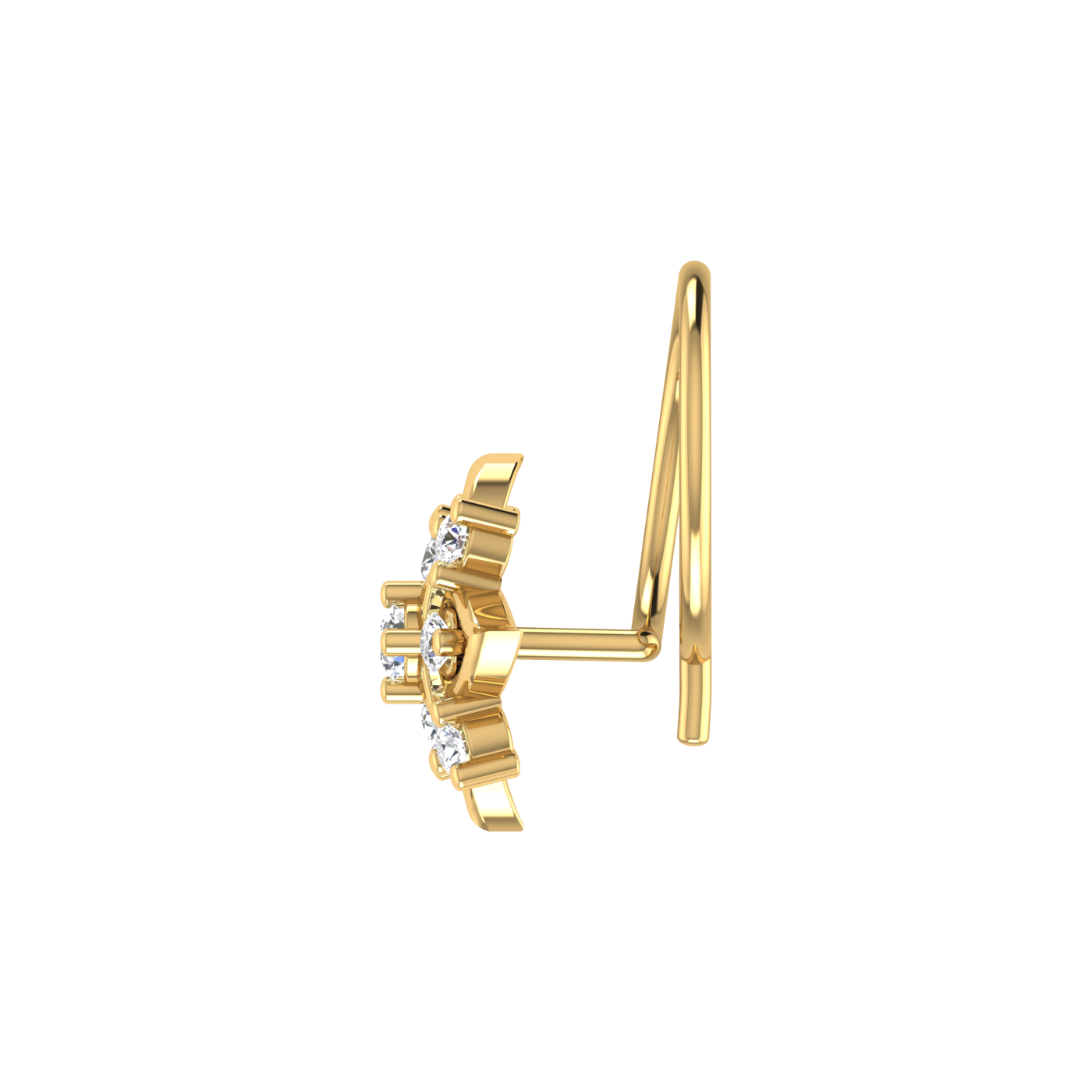 Certified 0.08 Ct Lab Grown Diamond Flower Nose Pin